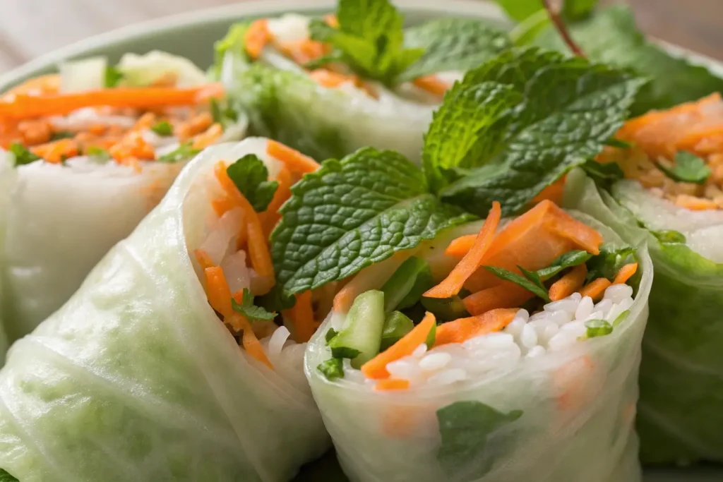 Fresh Kimchi Spring Rolls